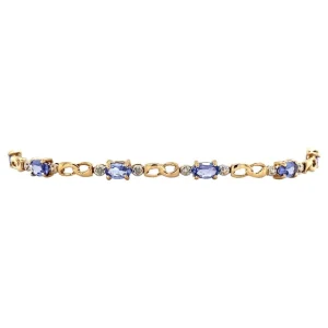 Hot Armband met tanzaniet en diamant 9 krt Armbanden Met Edelsteen