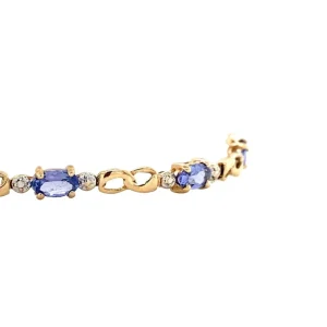 Hot Armband met tanzaniet en diamant 9 krt Armbanden Met Edelsteen