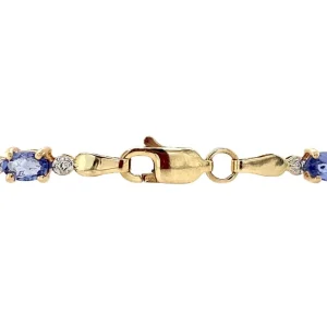 Hot Armband met tanzaniet en diamant 9 krt Armbanden Met Edelsteen