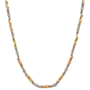 Fashion Bicolour gouden fantasie collier 14 krt Gouden Kettingen