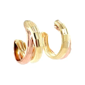 Best Bicolour gouden oorringen 14 krt Oorringen