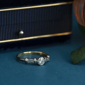 Clearance Bicolour gouden ring met diamant 18 krt Diamanten Ringen