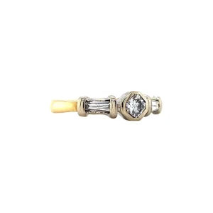 Clearance Bicolour gouden ring met diamant 18 krt Diamanten Ringen