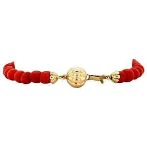 New Bloedkoraal armband met gouden sluiting 14 krt Armbanden Met Edelsteen
