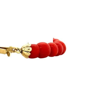 New Bloedkoraal armband met gouden sluiting 14 krt Armbanden Met Edelsteen