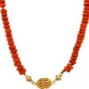 Best Bloedkoraal collier met gouden sluiting 14 krt Kettingen Met Edelsteen