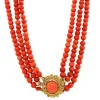 Outlet Bloedkoraal collier met gouden sluiting 14 krt Kettingen Met Edelsteen