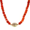Fashion Bloedkoraal collier met gouden sluiting 14 krt Kettingen Met Edelsteen