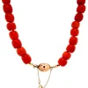 Hot Bloedkoraal collier met gouden sluiting 47 cm 14 krt Kettingen Met Edelsteen