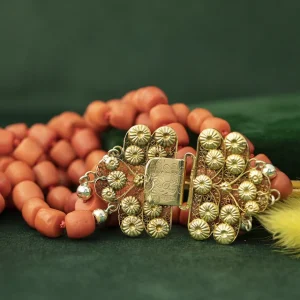 Best Bloedkoraal collier met gouden sluiting 14 krt Kettingen Met Edelsteen