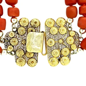 Best Bloedkoraal collier met gouden sluiting 14 krt Kettingen Met Edelsteen