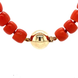 New Bloedkoraal collier met gouden sluiting 14 krt Kettingen Met Edelsteen