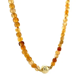 Hot Citrien collier met gouden sluiting 14 krt Kettingen Met Edelsteen