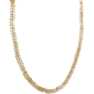 Hot Citrien collier met gouden sluiting 14 krt Kettingen Met Edelsteen