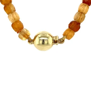 Hot Citrien collier met gouden sluiting 14 krt Kettingen Met Edelsteen