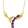 Hot Collier met diamant en amethist hanger 12 krt Kettingen Met Edelsteen