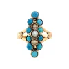 Clearance Fantasie ring met turkoois en parel 12 krt Ringen Met Edelsteen