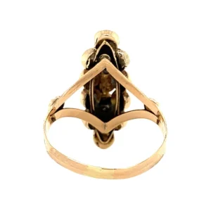 Clearance Fantasie ring met turkoois en parel 12 krt Ringen Met Edelsteen