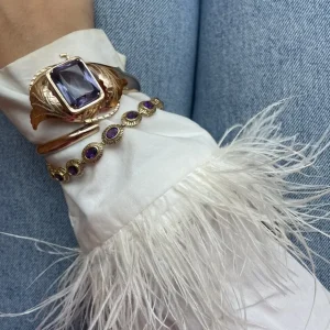 Outlet Gouden armband met amethist 14 krt Armbanden Met Edelsteen