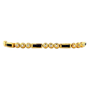 Online Gouden armband met saffier en diamant 18 krt Armbanden Met Edelsteen