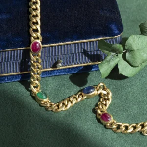 Sale Gouden armband met saffier, smaragd en robijn 18 krt Armbanden Met Edelsteen