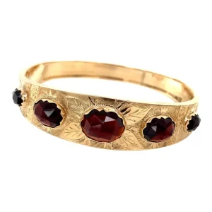 Outlet Gouden bangle met granaat 14 krt Bangles | Armbanden Met Edelsteen