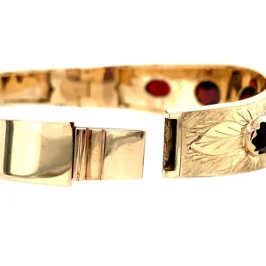 Outlet Gouden bangle met granaat 14 krt Bangles | Armbanden Met Edelsteen