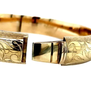 Discount Gouden bangle met gravure 14 krt Bangles