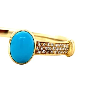 Discount Gouden bangle met keramiek en diamant 18 krt Bangles | Armbanden Met Edelsteen