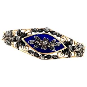 Sale Gouden bangle met roosdiamant en emaille 14 krt/925 Bangles | Armbanden Met Edelsteen