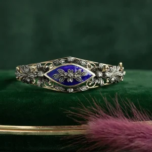 Sale Gouden bangle met roosdiamant en emaille 14 krt/925 Bangles | Armbanden Met Edelsteen