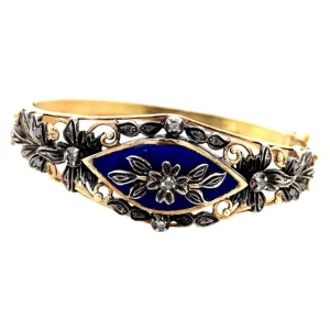 Sale Gouden bangle met roosdiamant en emaille 14 krt/925 Bangles | Armbanden Met Edelsteen