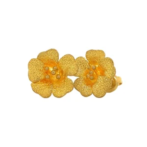 Online Gouden bloem oorstekers 22 krt Oorstekers
