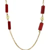 Fashion Gouden bolletjes collier met carneool 14 krt Kettingen Met Edelsteen