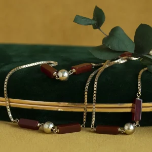 Fashion Gouden bolletjes collier met carneool 14 krt Kettingen Met Edelsteen
