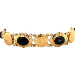 Sale Gouden bootjes armband met granaat 14 krt Armbanden Met Edelsteen