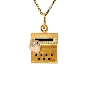 Outlet Gouden brievenbus hanger 18 krt Gouden Hangers