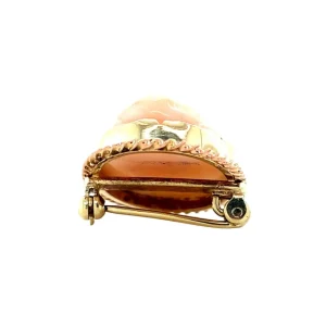 Outlet Gouden broche met angel skin koraal 14 krt Broches