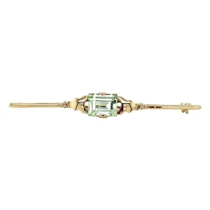 Fashion Gouden broche met groene spinel 14 krt Broches