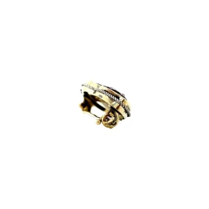 Outlet Gouden broche met kobalt glas en roosdiamant 14 krt Broches