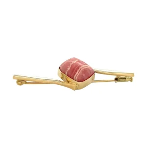 Hot Gouden broche met rhodochrosiet 14 krt Broches