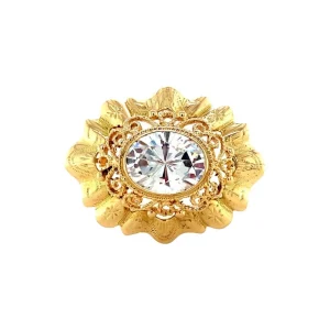 New Gouden broche met zirkonia 14 krt Broches
