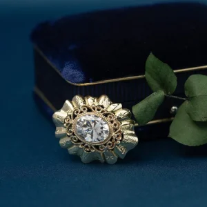 New Gouden broche met zirkonia 14 krt Broches