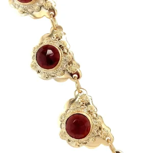 Outlet Gouden collier met granaat 14 krt Kettingen Met Edelsteen