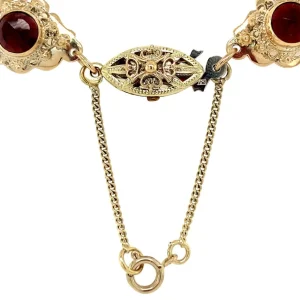 Outlet Gouden collier met granaat 14 krt Kettingen Met Edelsteen