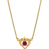 Hot Gouden collier met robijn en diamant hanger 18 krt Kettingen Met Edelsteen