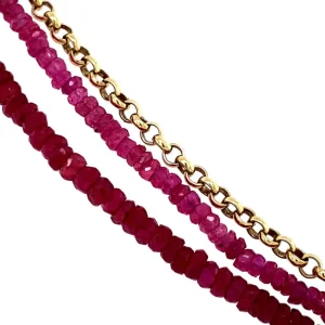 New Gouden collier met robijn 14 krt Kettingen Met Edelsteen