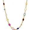Clearance Gouden collier met spinel, saffier, robijn en granaat 18 krt Kettingen Met Edelsteen