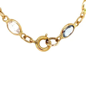Clearance Gouden collier met spinel, saffier, robijn en granaat 18 krt Kettingen Met Edelsteen