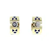 Outlet Gouden creolen met diamant en emaille 14 krt Oorbellen Met Edelsteen | Oorringen